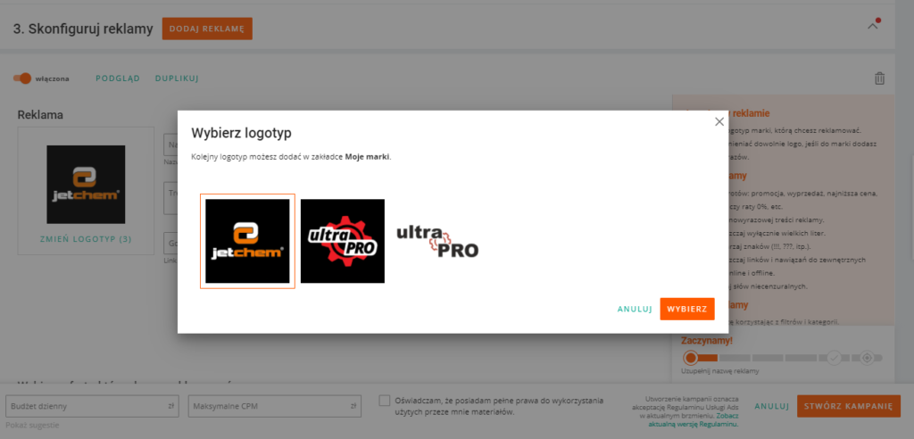 Allegro Ads - przykładowe logotypy w reklamie graficznej